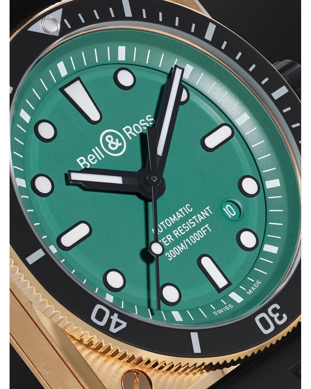 Bell & Ross Black Br 03-92 Diver Limited Edition Automatic 42Mm Bronze And Rubber Watch, Ref. No. Br0392-D-Lt-Br/Srb for men