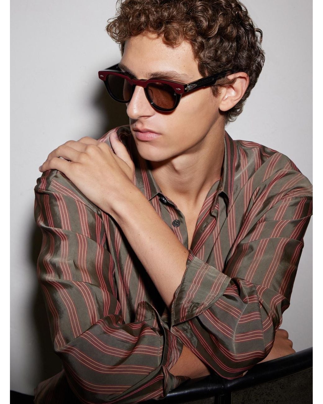 Jacques Marie Mage Brown Wahkan D-Frame Two-Tone Acetate Sunglasses for men