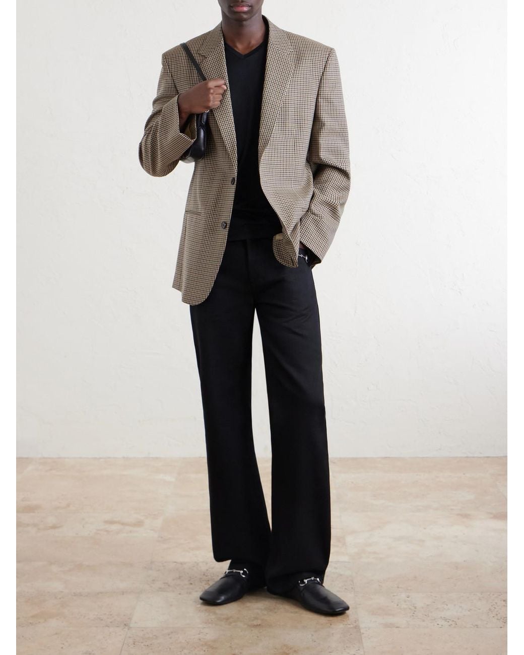 Gucci Gray Checked Wool Suit Jacket for men