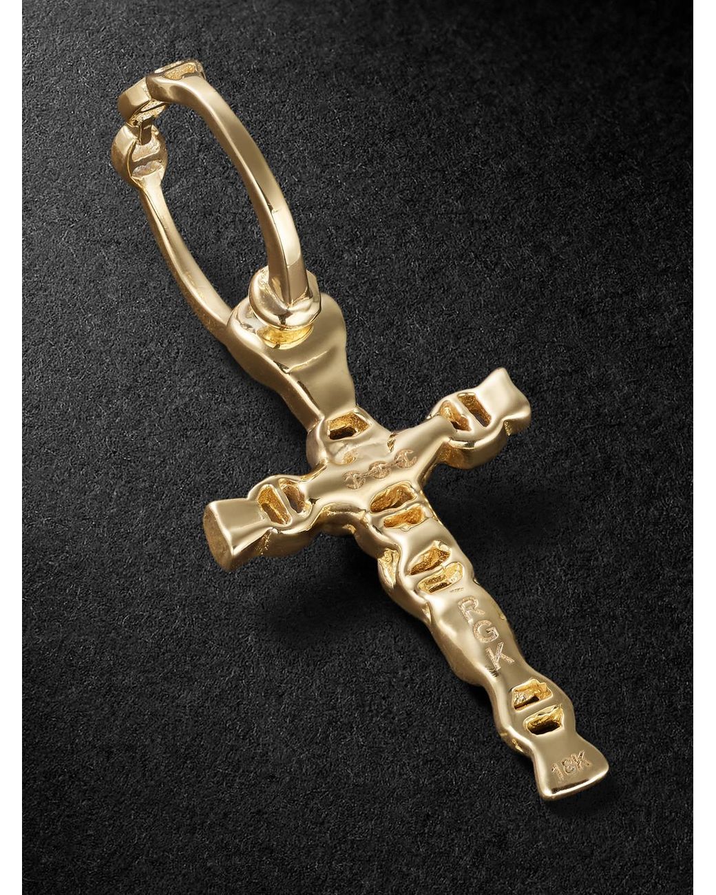 Hoorsenbuhs Black Sacred Cross 18-karat Gold Diamond Pendant for men