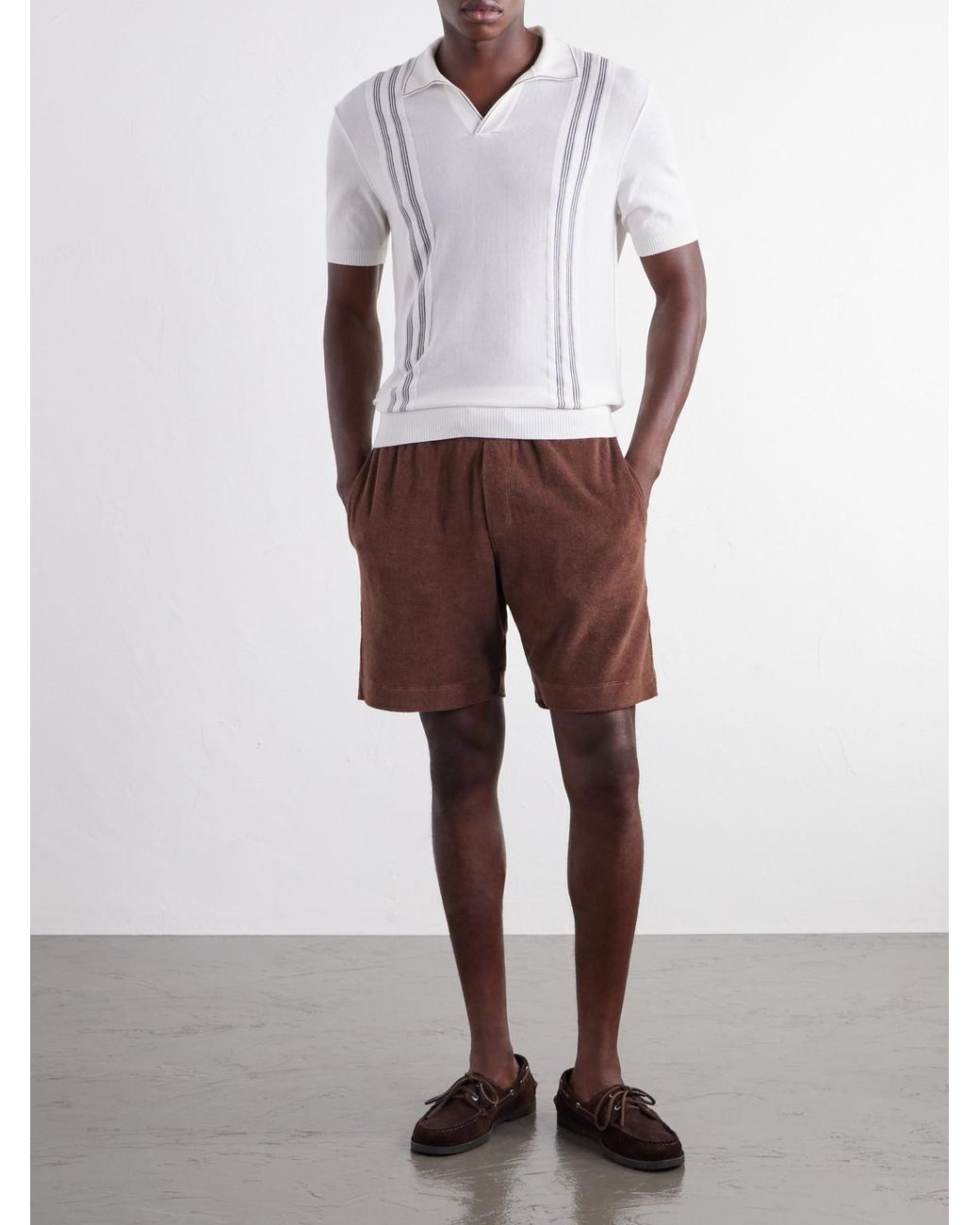 Orlebar Brown Red Straight-leg Organic Cotton-terry Shorts for men