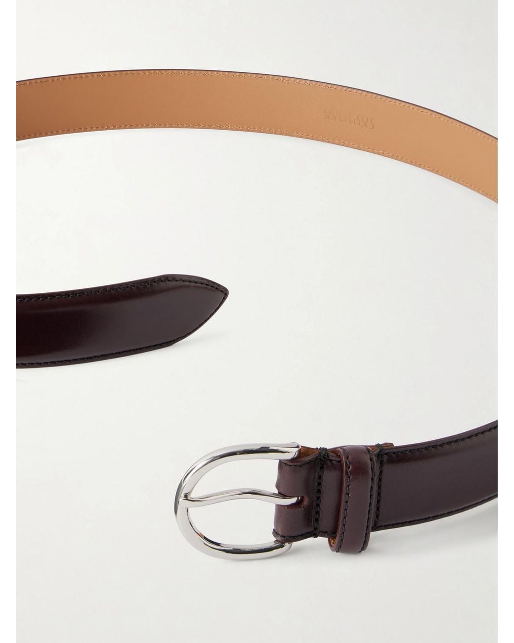 Morjas Brown 3Cm Leather Belt for men