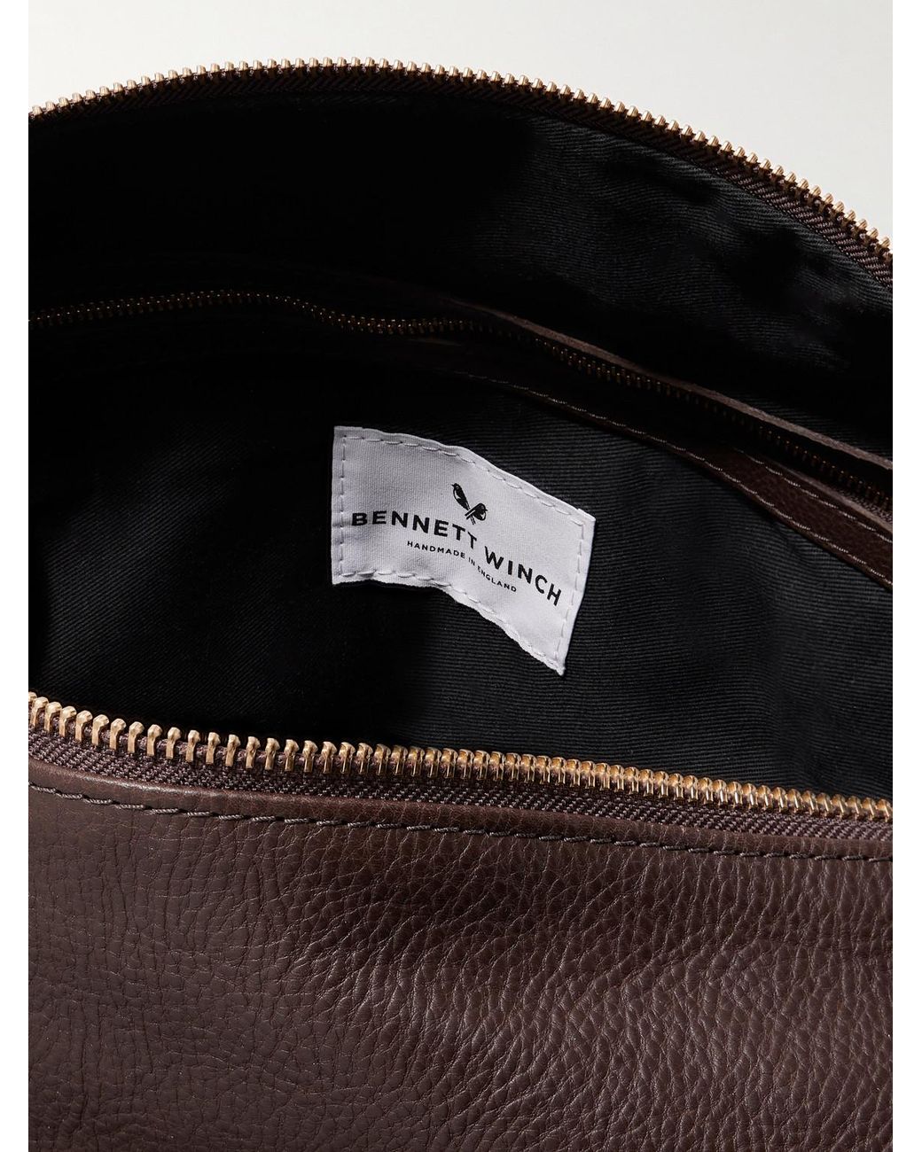 Logo-Debossed Full-Grain Leather Weekend Bag di Bennett Winch in Brown da Uomo
