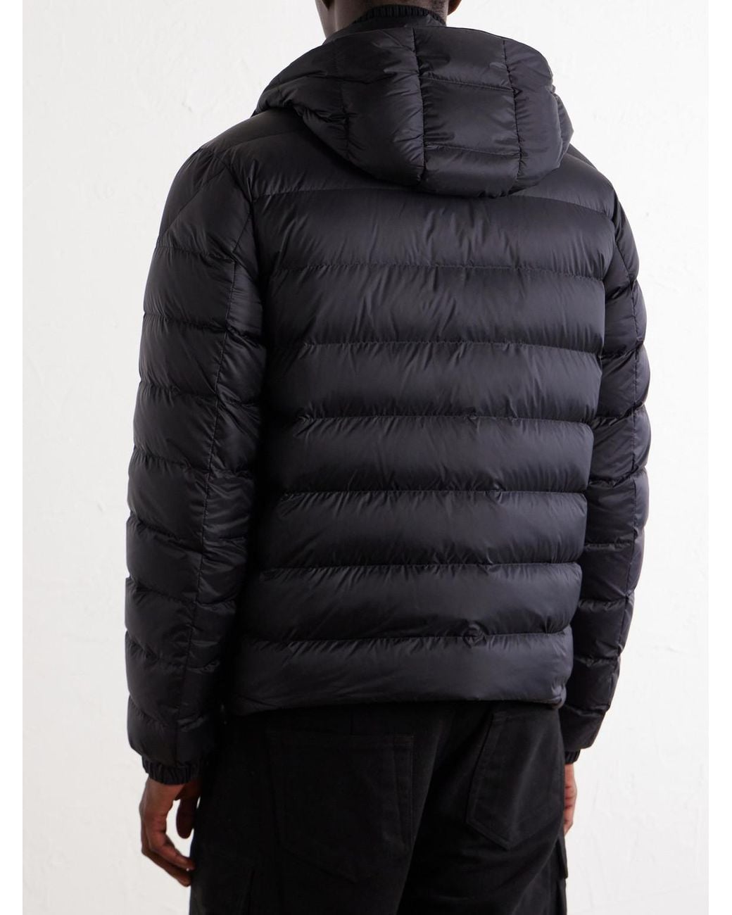 Moncler Black Verith Logo-Appliquéd Quilted Shell Hooded Down Jacket for men