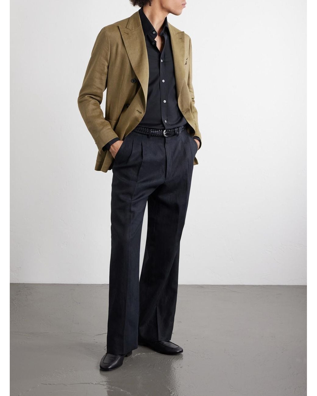 Thom Sweeney Blue Wool Shirt for men
