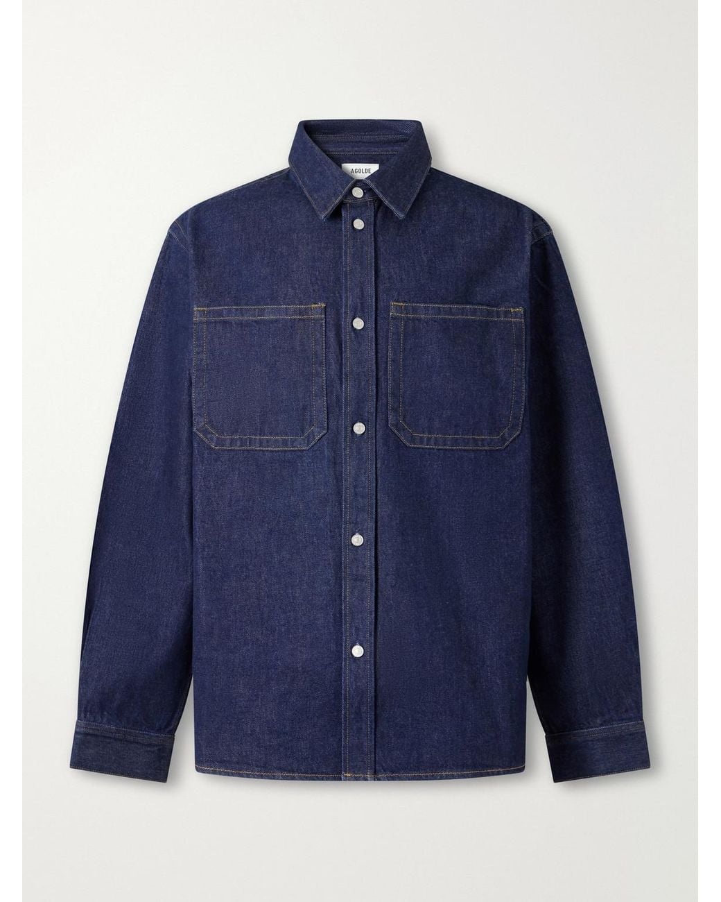 Agolde Blue Crave Denim Overshirt for men
