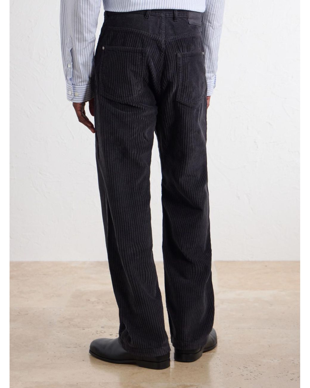 mfpen Blue Straight-Leg Cotton-Corduroy Trousers for men