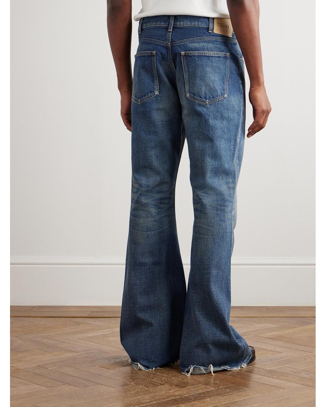 Celine Marco Flared Frayed Jeans in Blue for Men | Lyst UK
