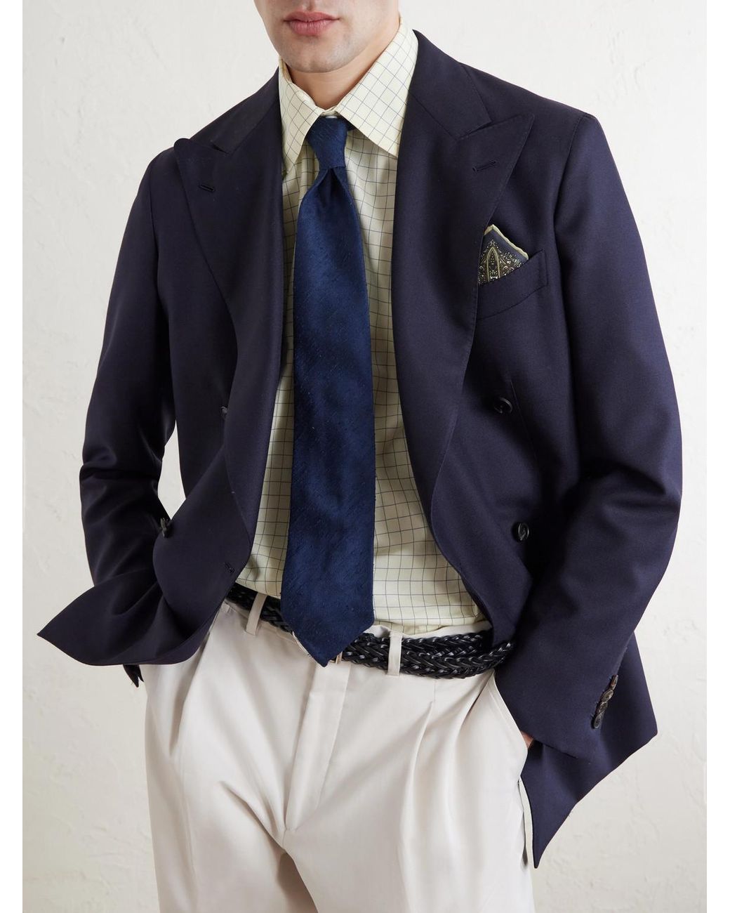 Rubinacci Blue 9Cm Silk Tie for men