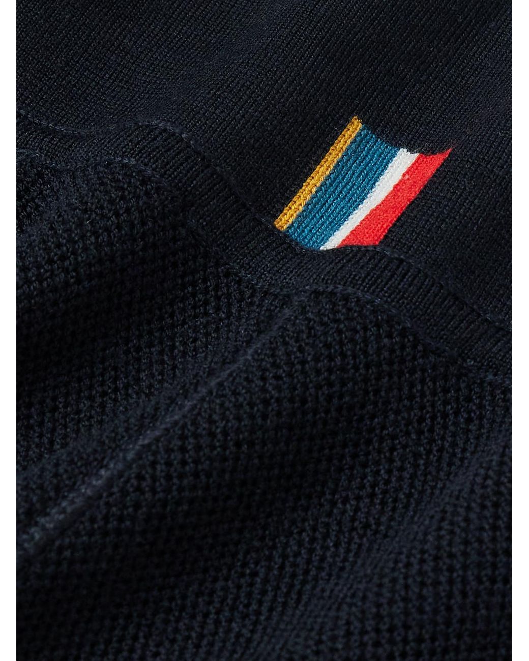 Orlebar Brown Blue Rainer Merino Wool-Piqué Cardigan for men