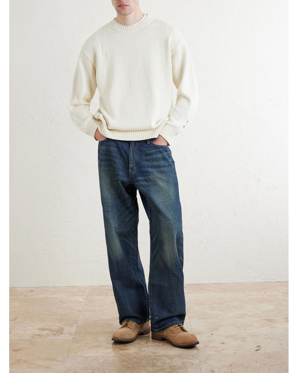 Neighborhood Natural Savage Cotton Crewneck Sweater for men