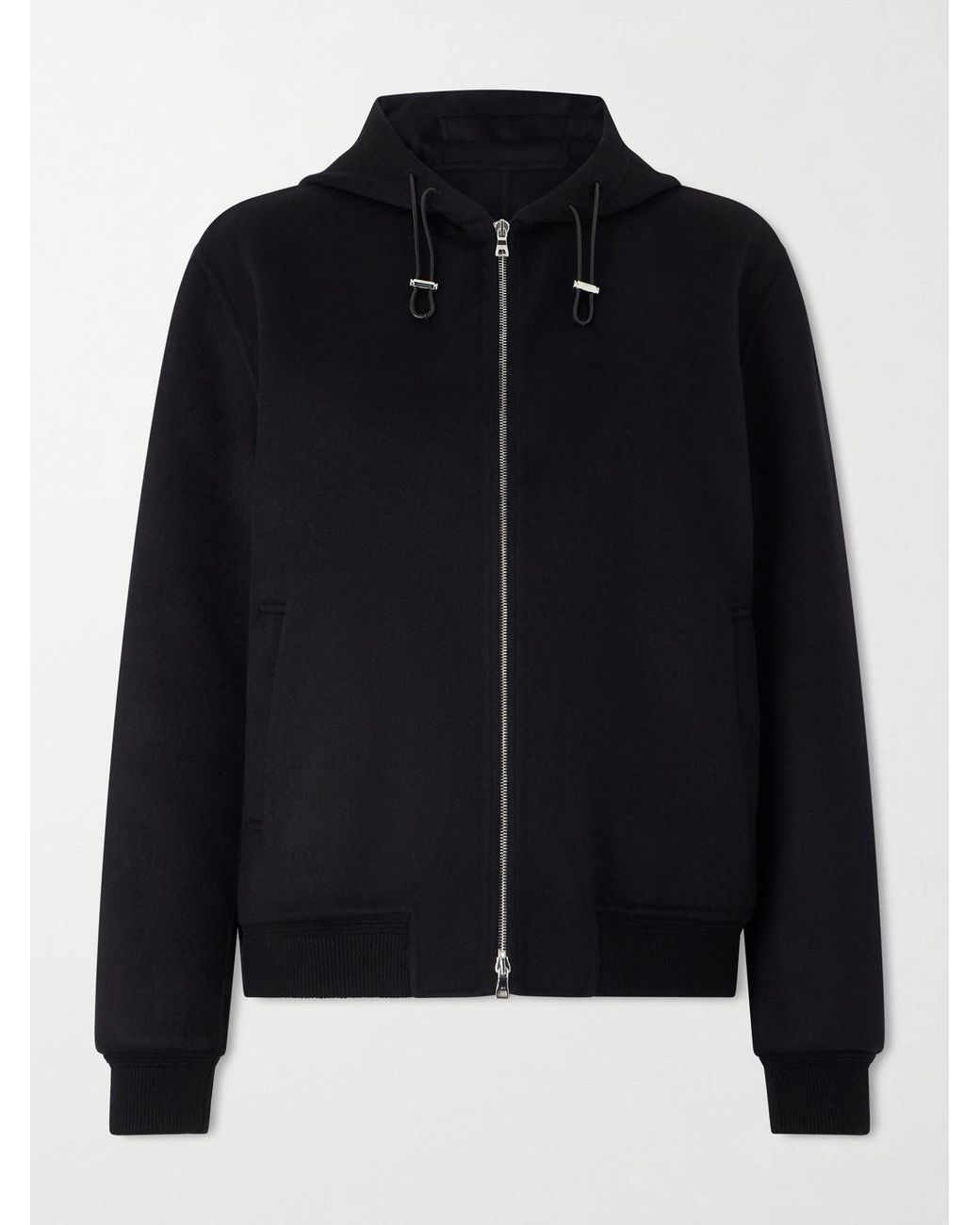 Mr P. Black Double-faced Wool And Cashmere-blend Hooded Jacket for men