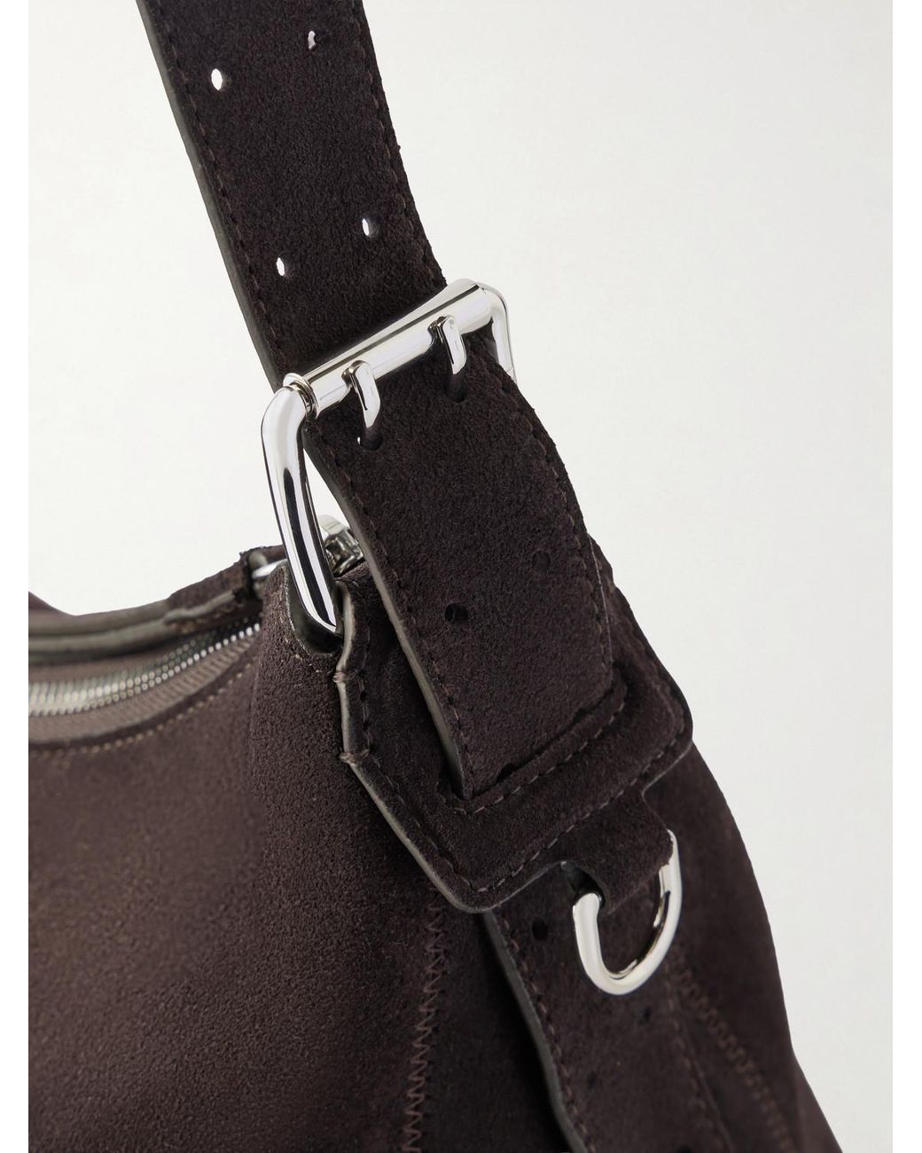 Lemaire Black Suede Messenger Bag for men