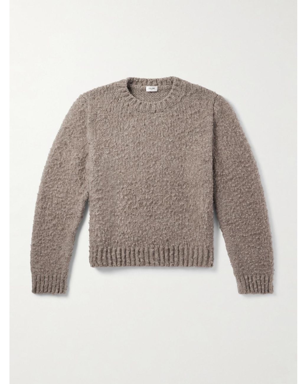 Brushed Wool And Yak-Blend Sweater di Céline in Brown da Uomo