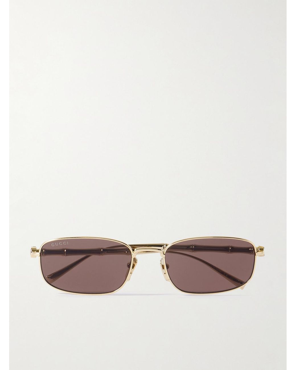 Gucci Metallic Bamboo Rectangular-Frame-Tone Sunglasses for men