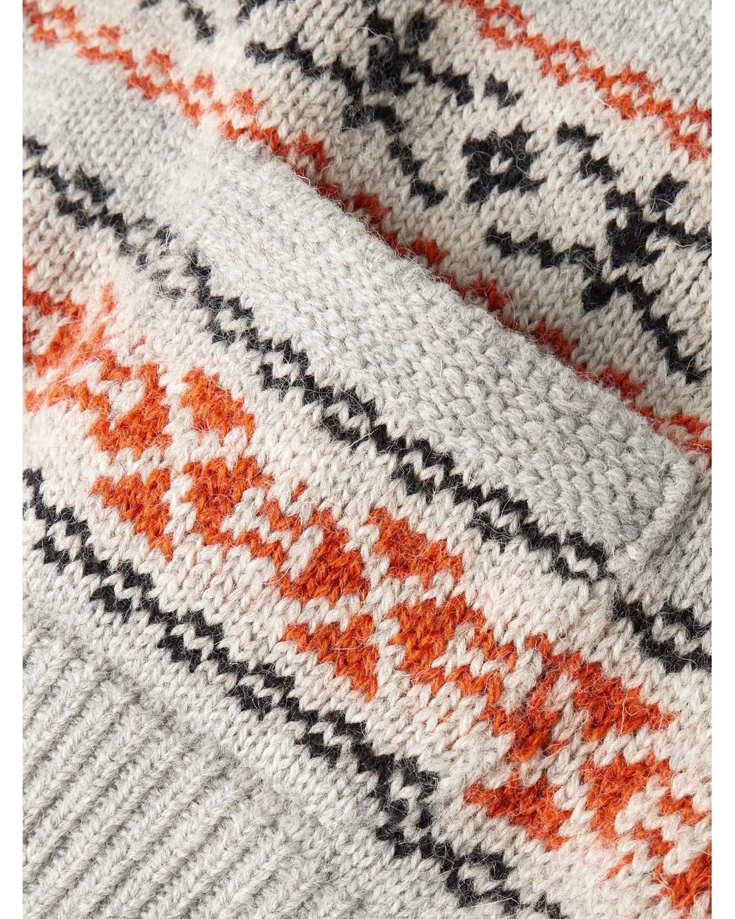 Kapital White Fair Isle Wool Sweater for men