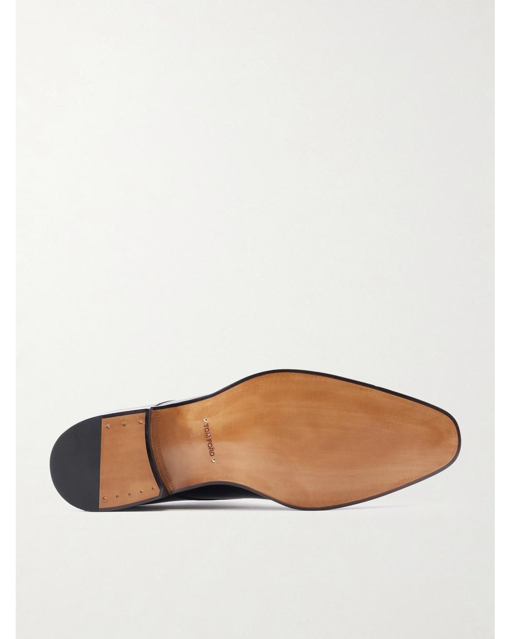 Tom Ford Black Elkan Leather Monk-Strap Shoes for men