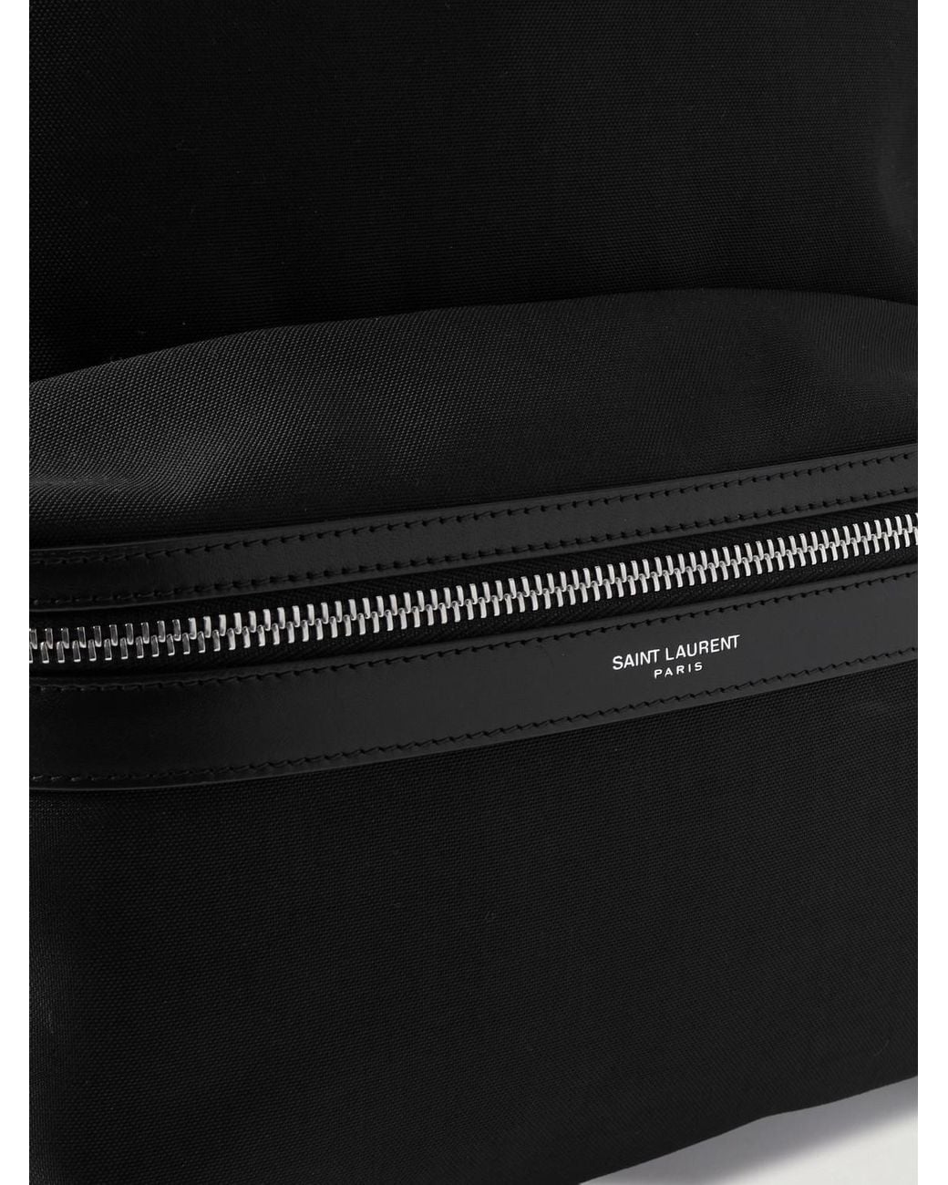 Saint Laurent Black City Leather-trimmed Canvas Backpack for men