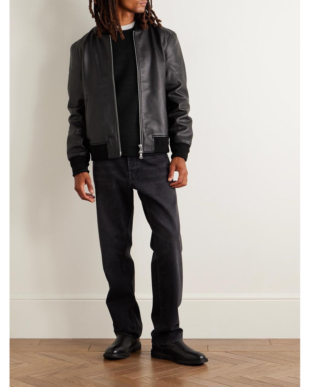 Inis Meáin Black Wool And Linen-blend Sweater for men