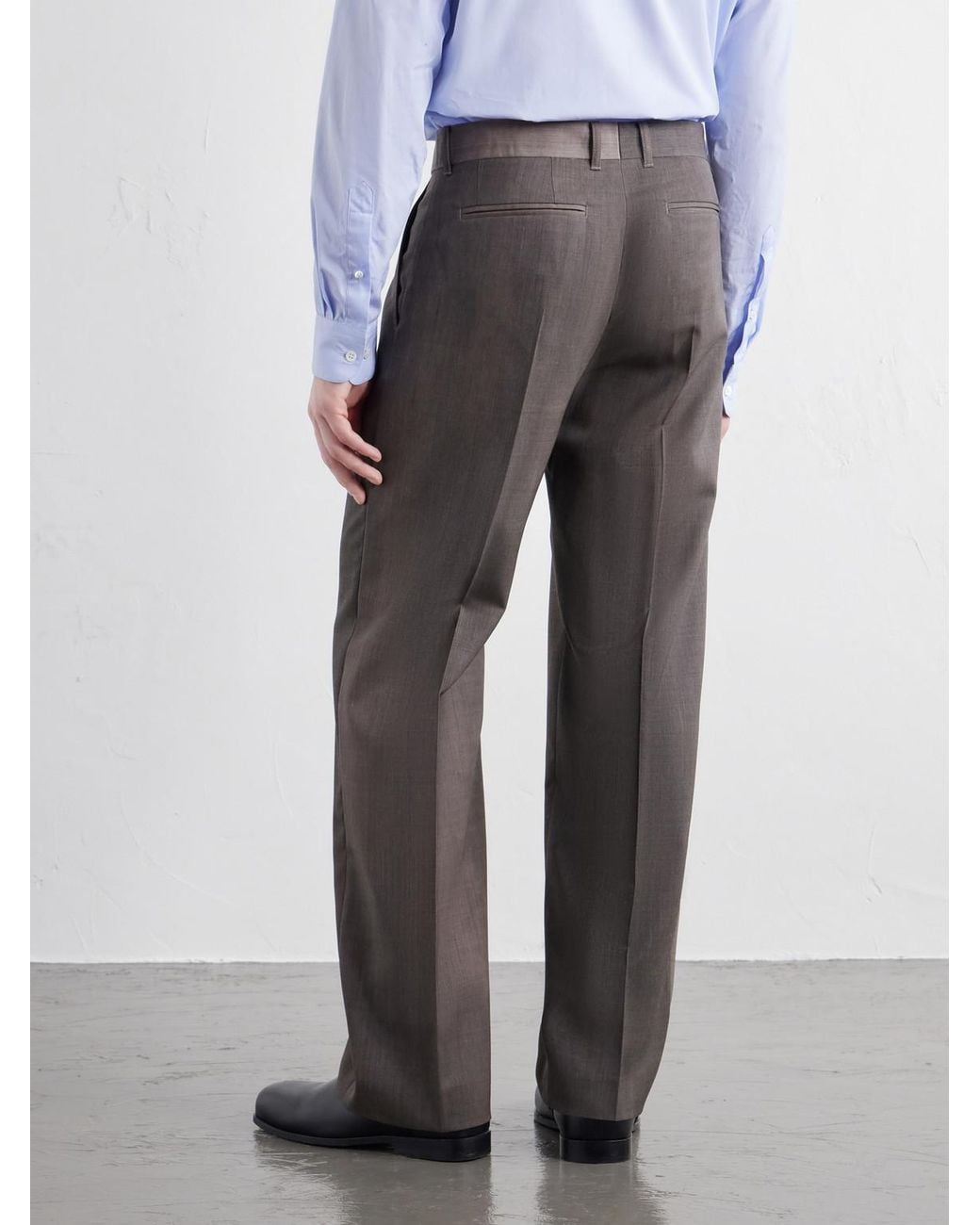 Our Legacy Gray Slack Straight-Leg Pleated Virgin-Wool Twill Suit Trousers for men