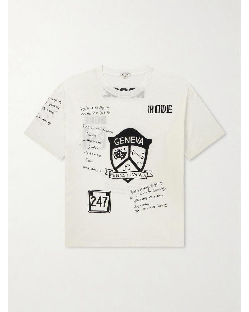 Bode Natural Camp Crest Printed Cotton-jersey T-shirt for men
