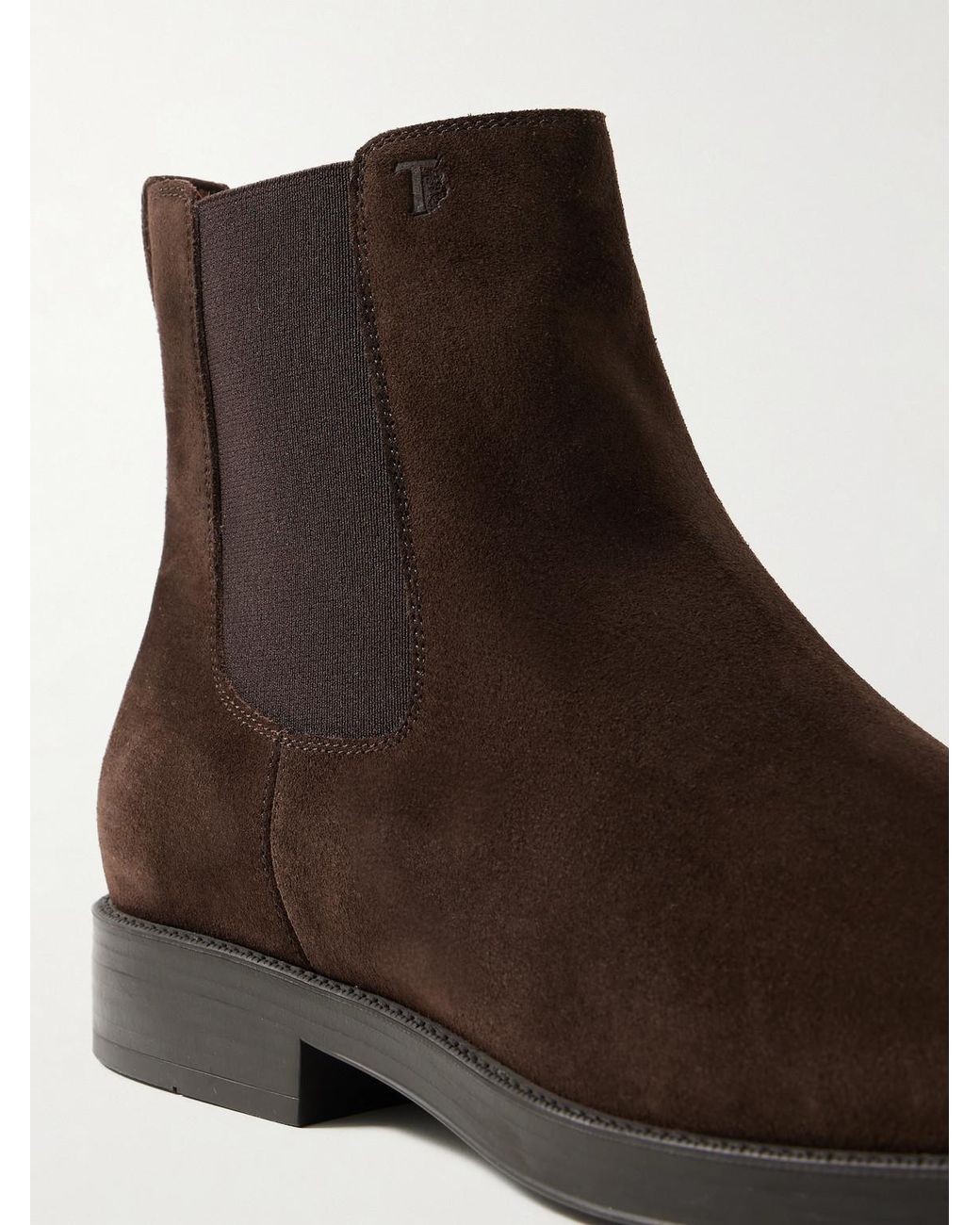 Tod's Brown Suede Chelsea Boots for men