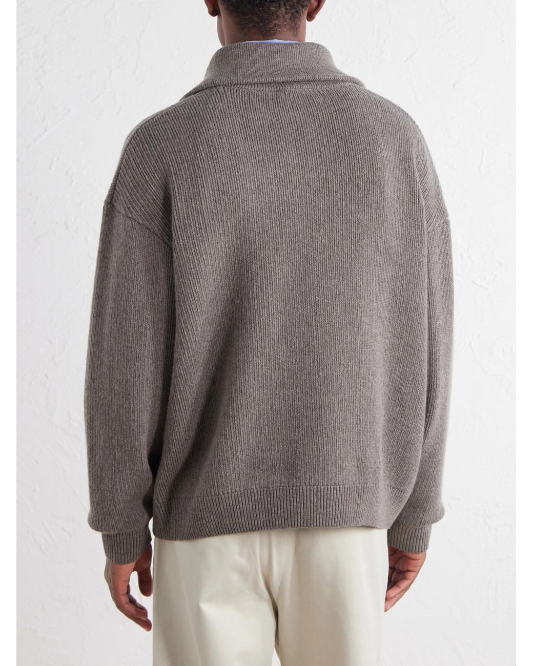FRAME Gray Wool Half-Zip Sweater for men