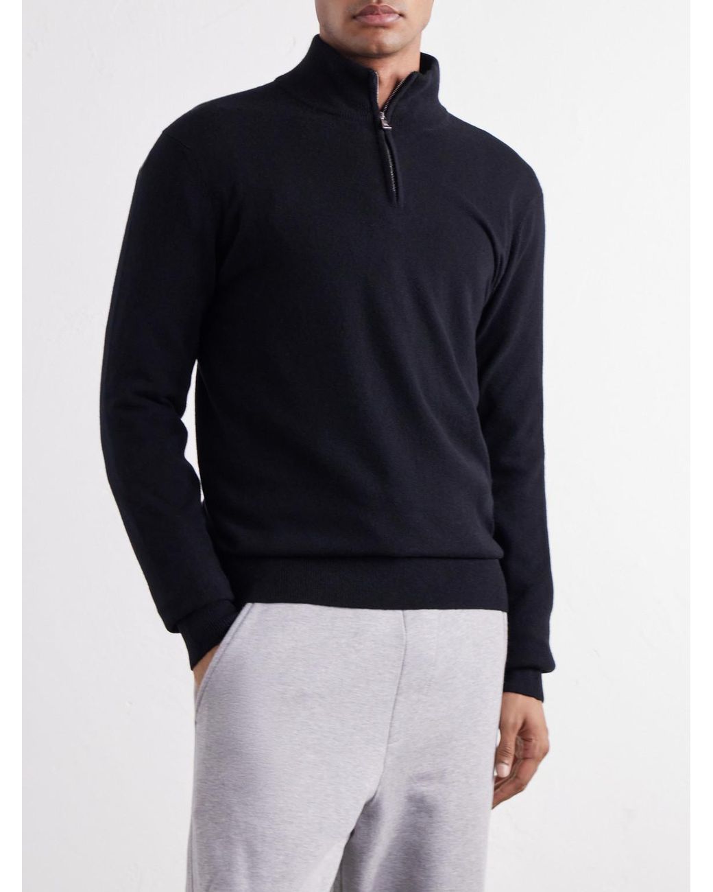 James Cashmere Half-Zip Sweater di Mr P. in Blue da Uomo