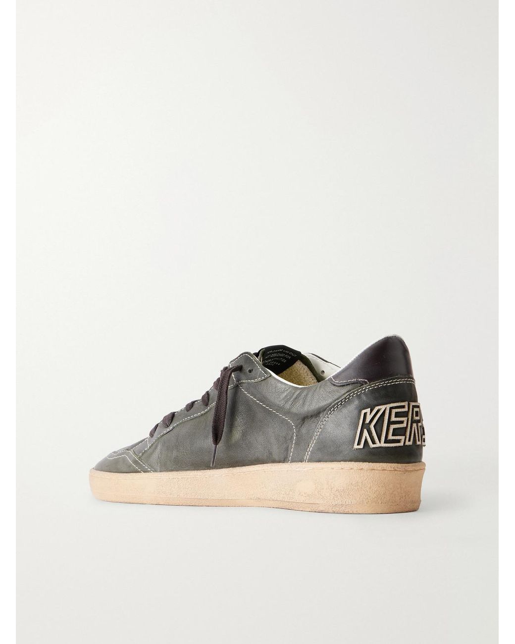 Golden Goose Deluxe Brand Green Ball Star Distressed Leather Sneakers for men