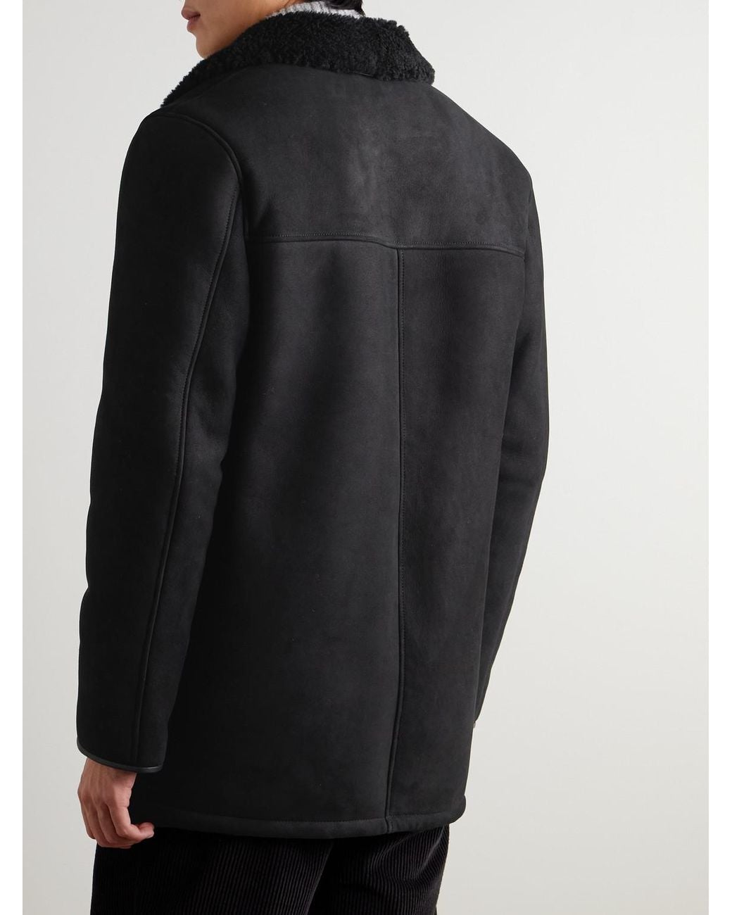 Mr P. Black Shearling Coat for men