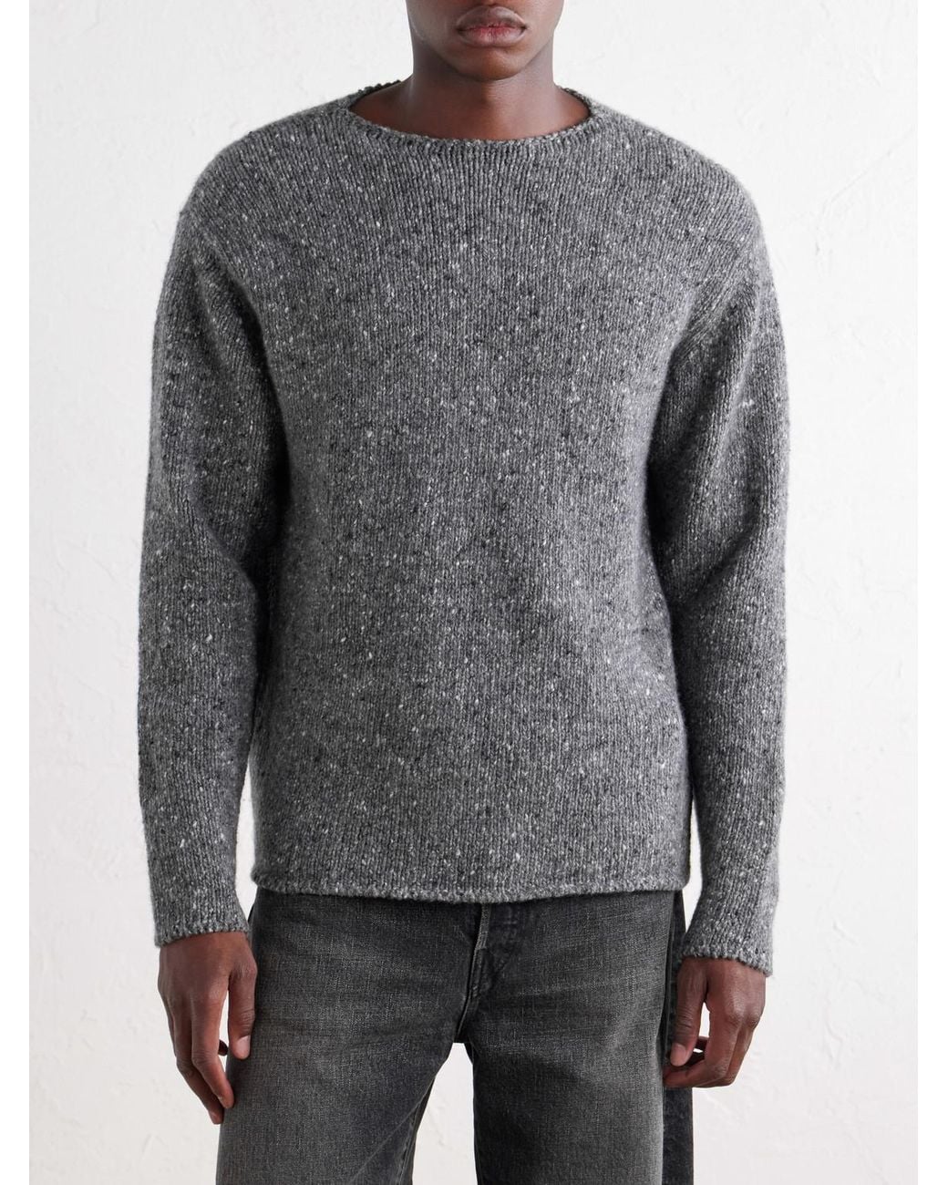Auralee Gray Wool Sweater for men