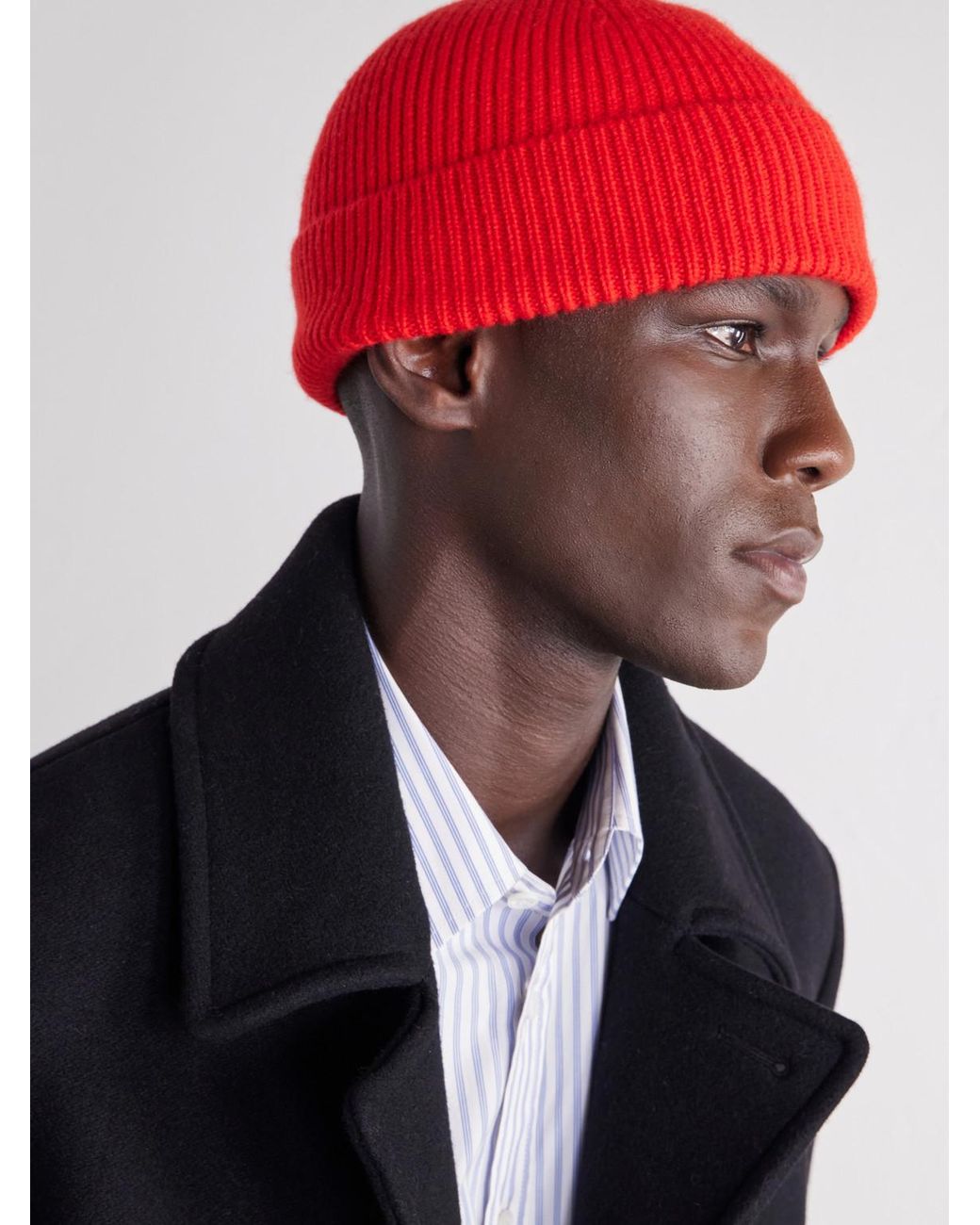 Totême Red Cashmere Beanie for men