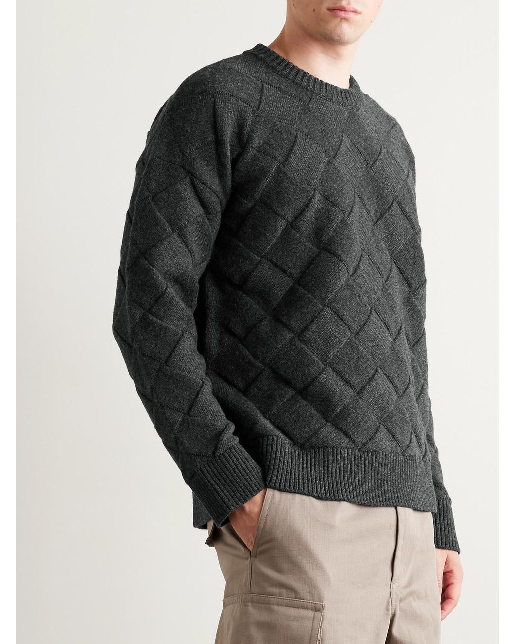 Bottega Veneta Black Wool-Blend Sweater for men