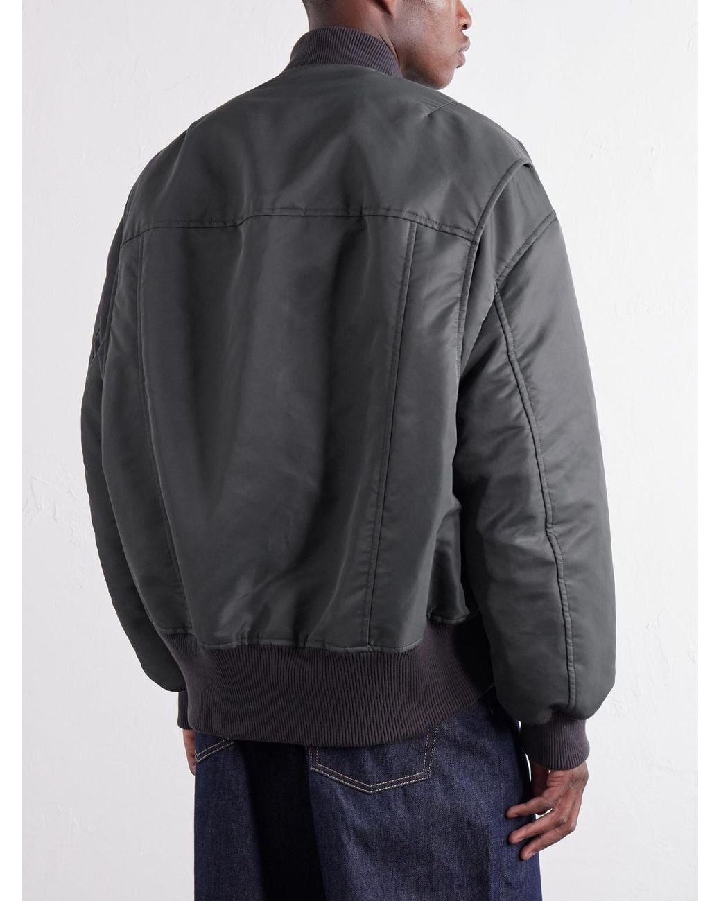 J.W. Anderson Gray Rib-Trimmed Shell Bomber Jacket for men