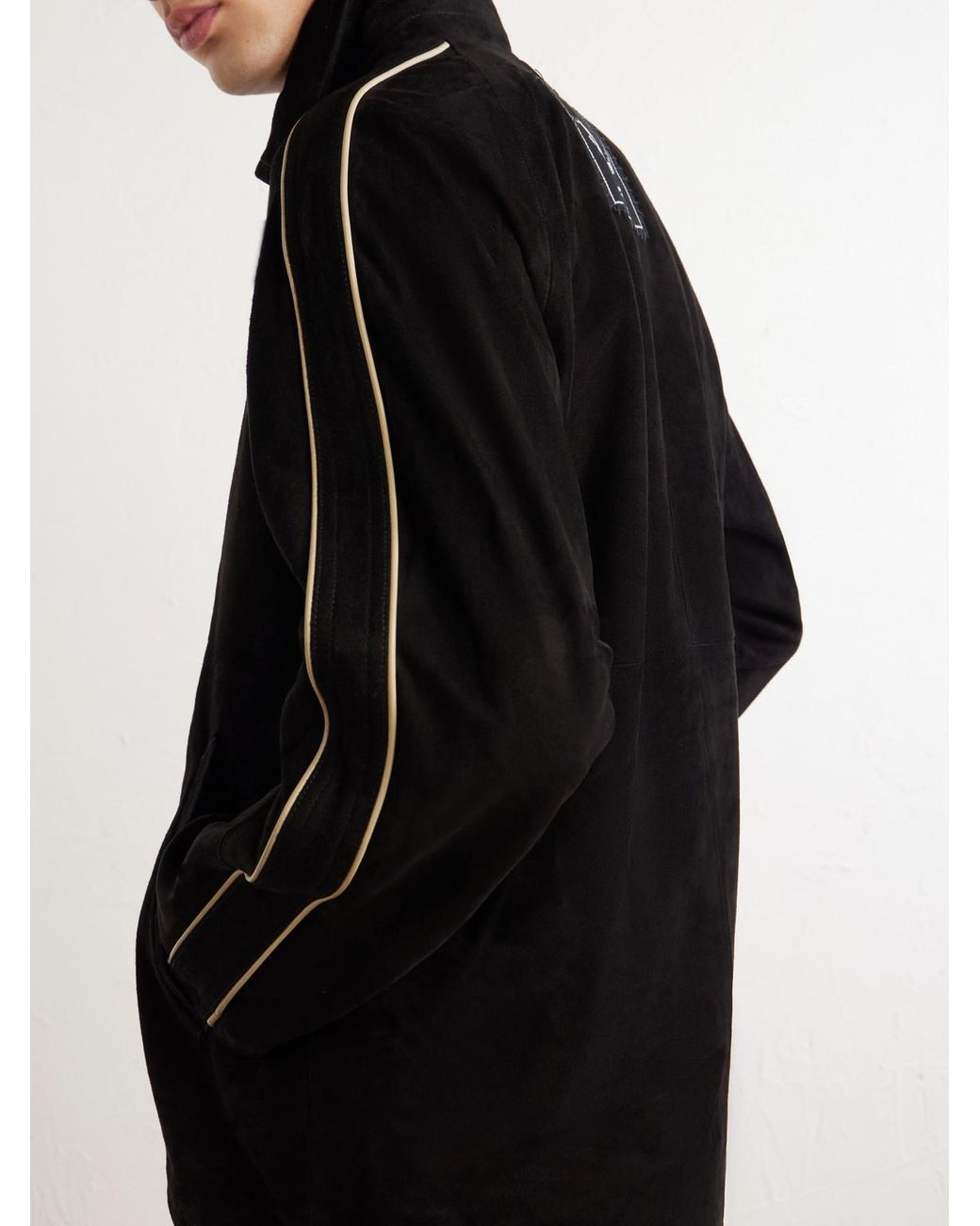 Enfants Riches Deprimes Black Académie Embellished Suede Jacket for men