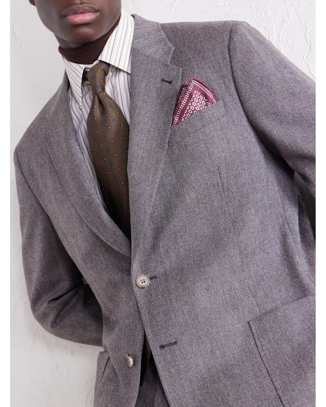 Paul Smith Gray Wool And Cashmere-Blend Herringbone Suit Jacket for men