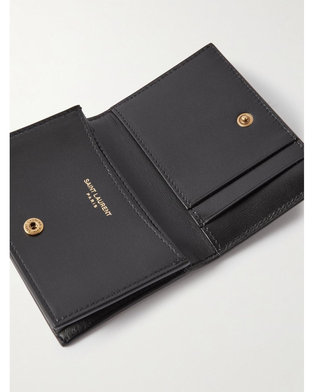 Saint Laurent Black Logo-Appliquéd Leather Cardholder for men