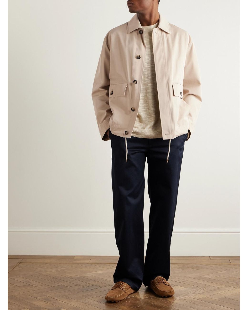 Loro Piana Natural Rudolf Rain System® Cotton-blend Gabardine Blouson Jacket for men