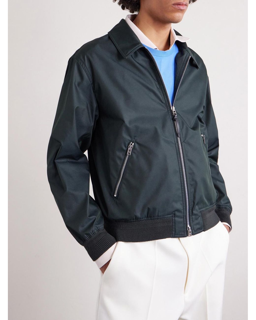 Tom Ford Green Cotton-Blend Twill Blouson Jacket for men