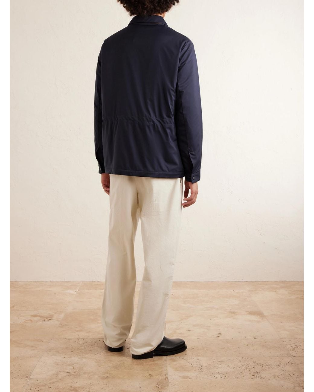 Kiton Blue Padded Shell Overshirt for men
