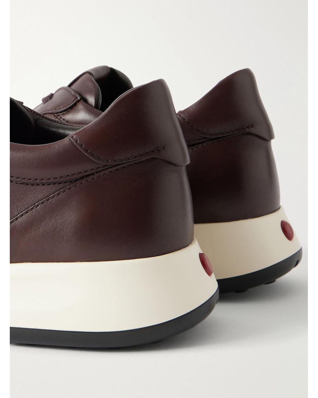Tod's Brown Paneled Leather Sneakers for men
