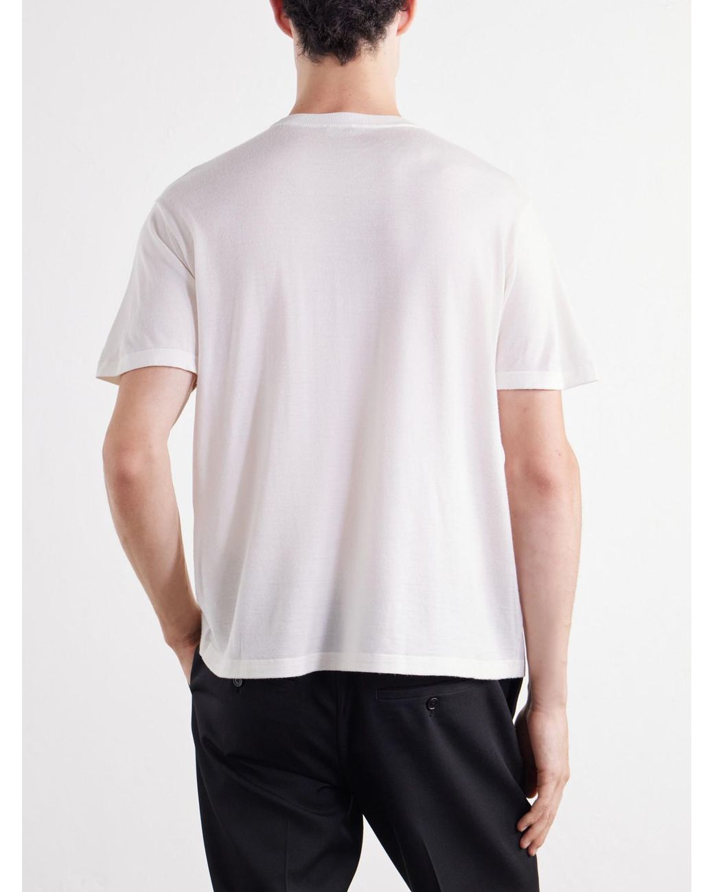 Totême  White Merino Wool And Silk-Blend Jersey Shirt for men