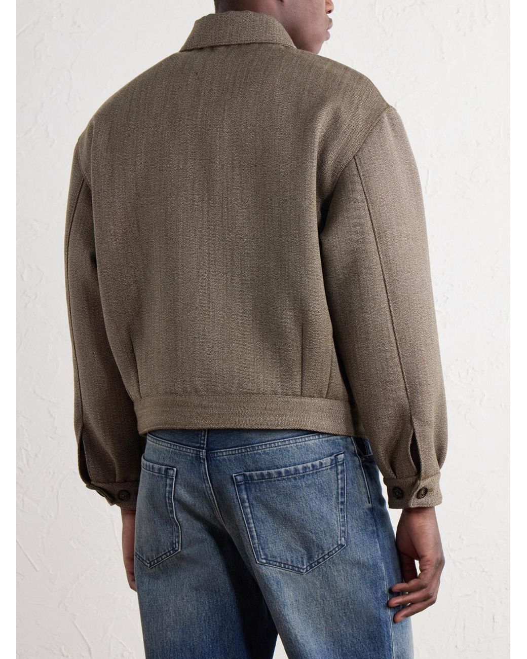 Valstar Gray Stan Wool-Covert Bomber Jacket for men