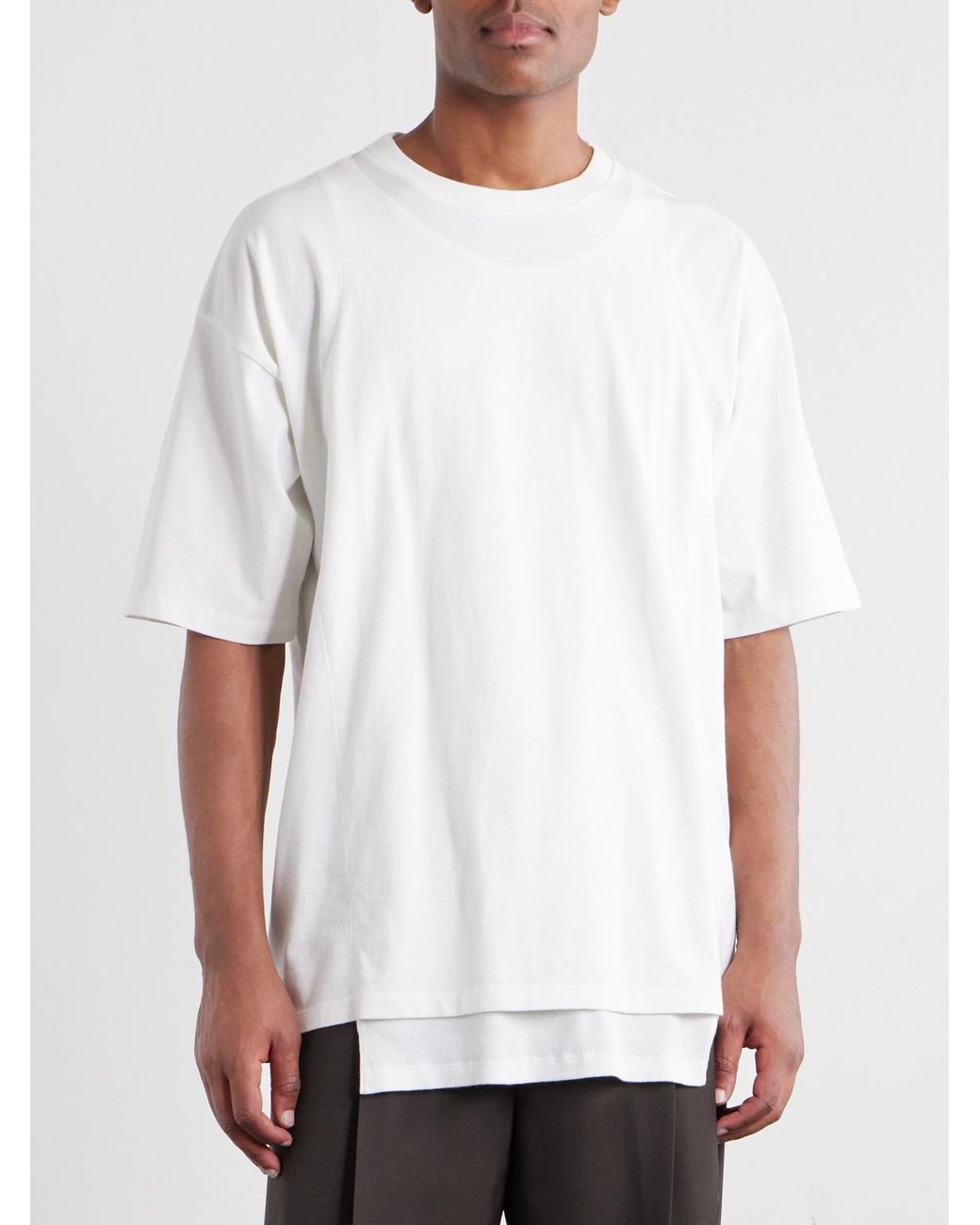 Maison Margiela White Layered Cotton-Jersey T-Shirt for men