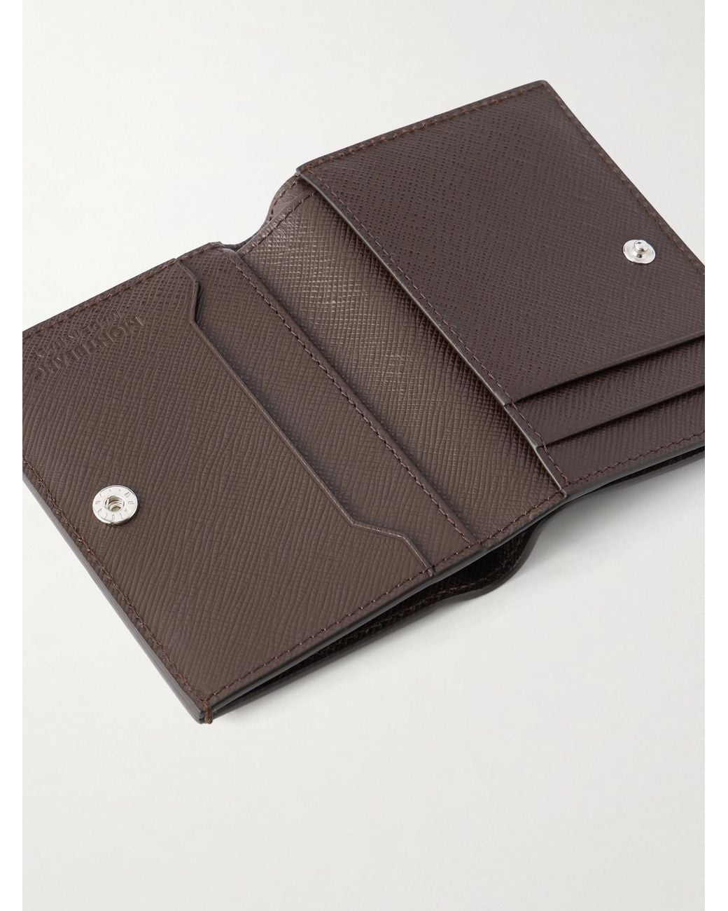 Montblanc Brown Cross-Grain Leather Billfold Wallet for men