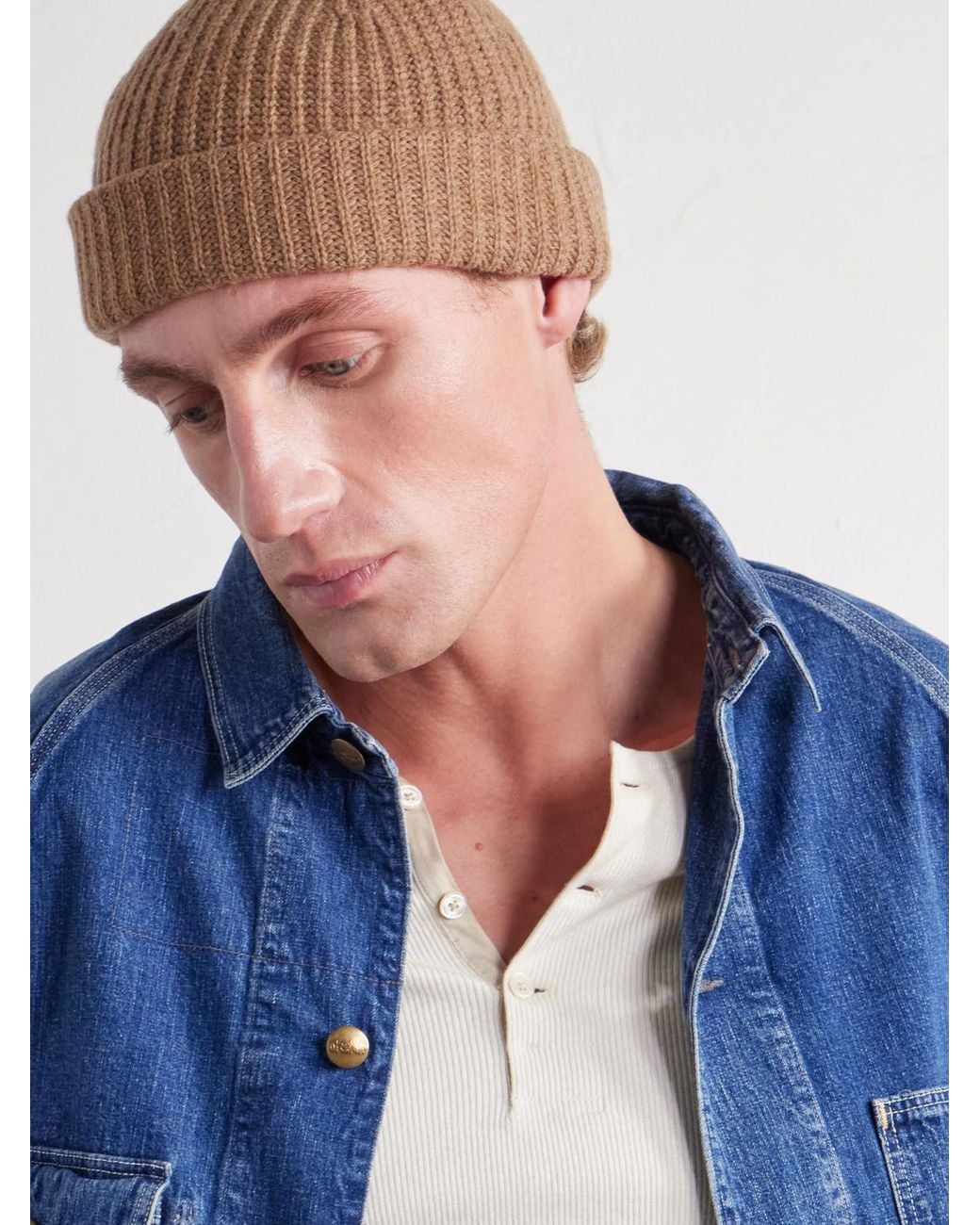 NN07 Natural Sailor 6650 Ribbed Wool-Blend Beanie for men