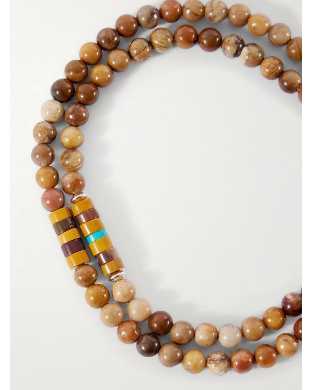 Mikia Brown Sterling Magnesite Bracelet for men