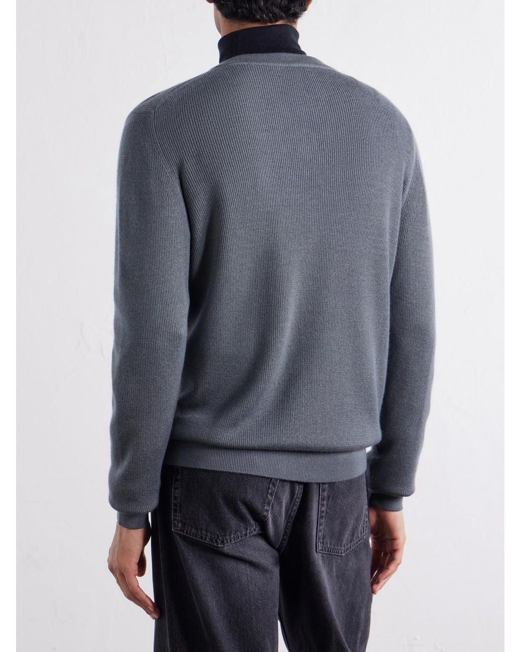 Begg x Co Blue Adrien Cashmere Sweater for men