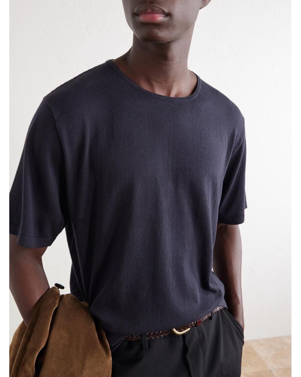 Ghiaia Black Cotton-Jersey T-Shirt for men