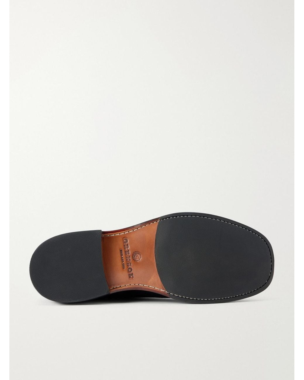 GRENSON Black Rory Burnished-Suede Lace-Up Boots for men